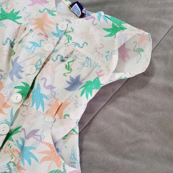 Vintage New York Kids Romper Flamingo and Palm Trees - Picture 5 of 8
